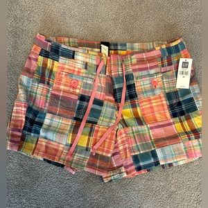 NWT, patchwork shorts, Gap, pink and blue
